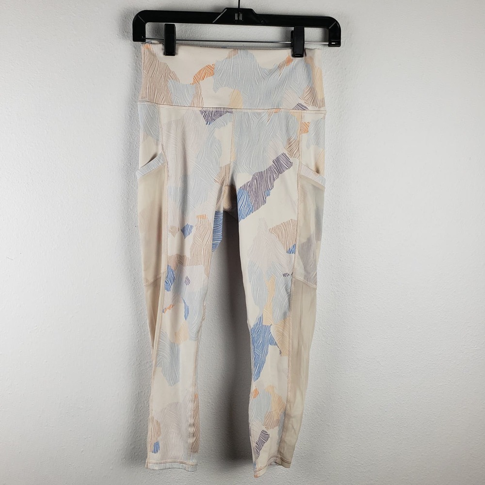 Fabletics‎ Women's S High Waist Powerhold Capri Legging Arid Light Pastel Print